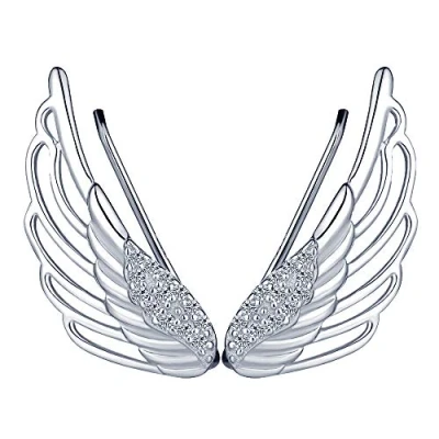 Image de Unendlich U Boucle d&#039;oreille en argent 925 orné zircon clou de l&#039;aile forme élégante pour femme