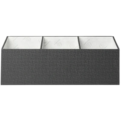 Image de Exacompta Réf. 68601E Organiseur de bureau 4 compartiments tri Office By Me Rangement En carton recyclé Dimensions : Prof 11,5 x largeur 27,7 Hauteur 14,7 cm Coloris noir