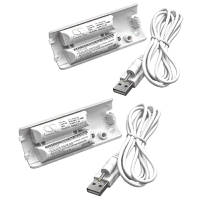 Image de vhbw 2X Batteries Compatible avec Nintendo Wii Remote Plus Manette de Jeu Gamepad (400mAh, 2,4V, NiMH)