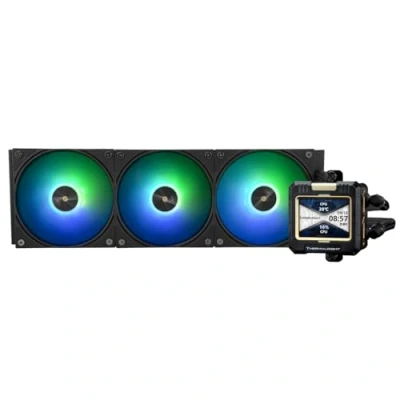 Image de Thermalright Frozen Warframe 360 ARGB refroidisseur à eau pour processeur avec 3 ventilateurs PWM 2000 tr/min, écran LCD IPS résolution 320 x 240, liquide Aio AMD :