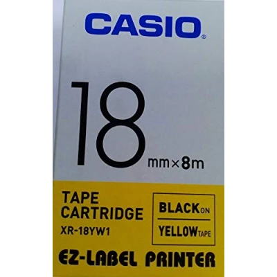 Image de Casio Ruban adhésif pour étiqueteuse électronique Noir sur jaune 18 mm