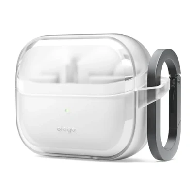 Image de elago Coque EDC Compatible avec Samsung Galaxy Buds 3 &amp; Pro Conception Absorbant Les Chocs, Charge sans Fil, Protection Complète du Corps (Clair)