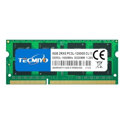 Image de TECMIYO 8Go DDR3L 1600 SODIMM PC3L 12800S 1600MHz 8GB 204 Pin CL11 1.35V d&#039;ordinateur Portable Mémoire RAM