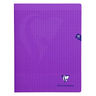 Image de Clairefontaine 373311C Un Cahier Agrafé Mimesys Violet 24x32 cm 48 Pages Grands Carreaux Papier Blanc 90 g Couverture Polypro