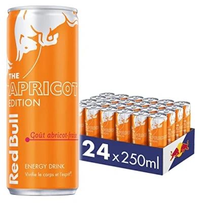 Image de Red Bull Boisson Energisante, Goût Abricot &amp; Fraise, 250ml (24 unités)