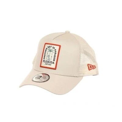 Image de New Era Florida Beach Vibes Patch Beige A Frame Adjustable Trucker Cap One Size