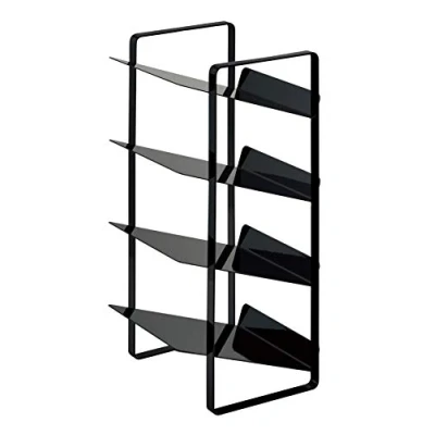 Image de Yamazaki 4305 Tower Porte Bouteilles, Noir, Acier, Minimaliste, 20 x 20.5 40 c m