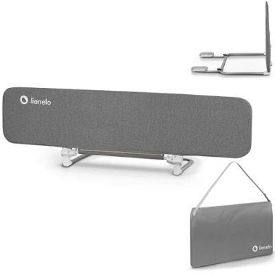 Image de lionelo Lora XL Barrière de Sécurité 45 cm 150 Lit Enfant Rail Lit, Réglage l&#039;inclinaison jusqu&#039;à 180, Protection Bébé Pliable, Verrouillage StandSafe (Grey)