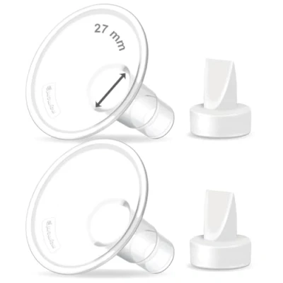 Image de Maymom valve de pompe et bouclier MyFit 27 mm Compatible avec Lansinoh Signature Pro/Smartpump/Pompe lait manuelle. Remplace la Pas d&#039;origine (bouclier+vanne)