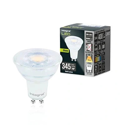 Image de Integral Ampoule LED GU10 5 PACK Chaud 2700K, 400LM, 3,6W (équivalent à 50W) non dimmable Efficace en énergie et idéale pour les spots projecteurs dans salles de bains, cuisines, salons