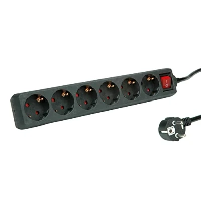 Image de ROLINE Multiprise 6X avec Interrupteur, Noir, 3 m