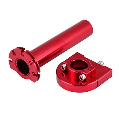 Image de KIMISS Poignées Throttle poignée d&#039;accélérateur universelle, 7/8&quot; 22 mm Accélérateur de guidon moto scooter (rouge)