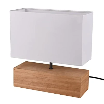 Image de Reality Leuchten R50181030 Woody Lampe de table non incluse, 1 ampoule E27, couleur bois, 30 x 12 cm