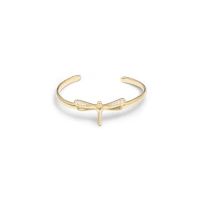 Image de UNOde50 Bracelet plaqué or 18 carats en forme de libellule avec Topazees