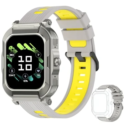 Image de Popglory Montre Connectée Homme avec Appels Bluetooth, 1,91&#039;&#039; Sportifs Militaire Smartwatch Tracker d&#039;Activité Fréquence Cardiaque Sommeil Intelligente 100+ Modes Sportifs, Podomètre Bracelet