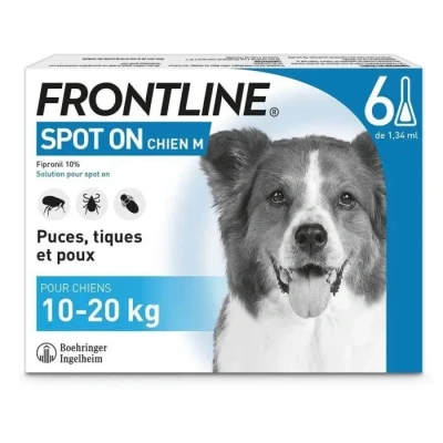 Image de FRONTLINE Spot on chien anti puces et tiques pour 10 20kg 6 pipettes