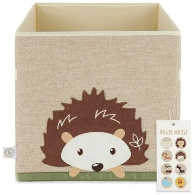 Image de BIECO Boîte de Rangement pour Enfant Motif hérisson Environ 36 l Pliable Jolie Jouets Kallax Enfants 33 x cm