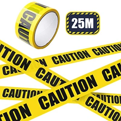 Image de Ruban de Signalisation, d&#039;avertissement Marquage au Sol, Adhésif Jaune et Noir Bande CAUTION Sécurité pour Décoration d&#039;Halloween/Zone Dangereuse(4.8cm x 25m)