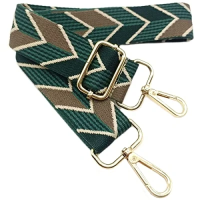 Image de Bandouliere de Rechange Reglable Vert, Sangle Sac a Main Remplacement, Universelles mit Boucle Dore pour Femme à Main, Bandoulière Accessoires, 206