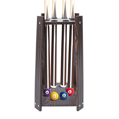 Image de support de queue billard en bois, mural pour 8/10 bâtons, accessoires table billard, organisateur (8 trous)