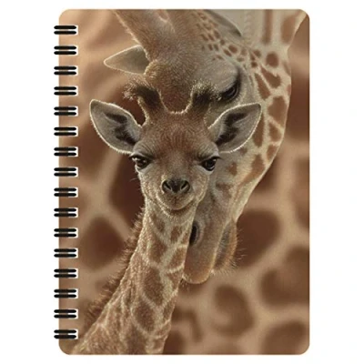 Image de 3D LiveLife Bloc note Nouveau Né de Deluxebase.Carnet à Spirale A6 Art Lenticulaire Girafe pages vierges en papier recyclé. Illustrations sous licence l&#039;artiste renommé Collin Bogle