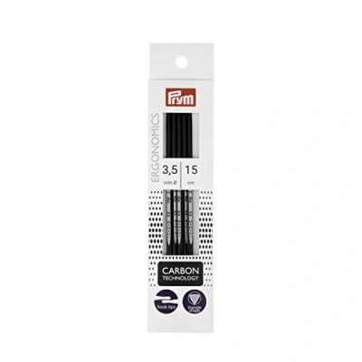 Image de Prym 194183 1 Aiguilles à Tricoter, Carbone, Noir, 3,5 mm
