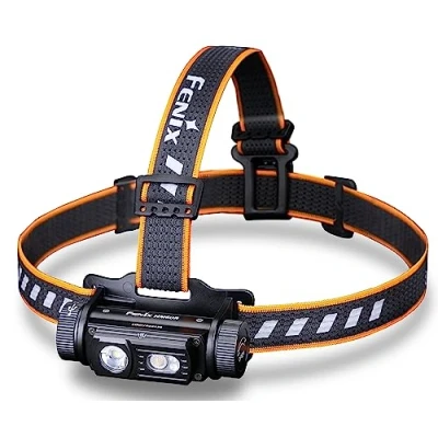 Image de FENIX HM60R Lampe frontale rechargeable USB C avec lentille de Fresnel pour éclairage multi distance, rouge