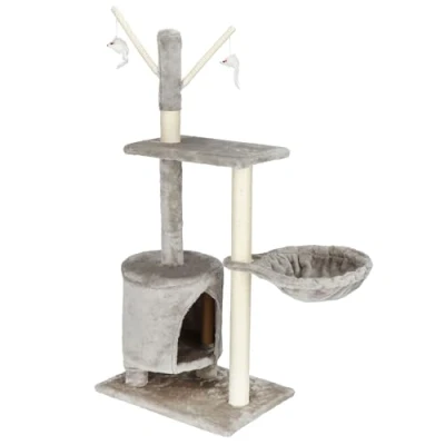 Image de SPRINGOS Arbre à chat, plate forme d&#039;observation, souris de jeu, surface couchage, 108 cm