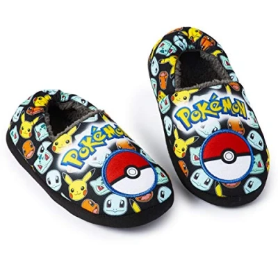 Image de Pokémon Chaussons Enfant Garcon Pikachu Pantoufles Fantaisie Chausson Mixte 28 38 (Noir/Multi, 32 EU)