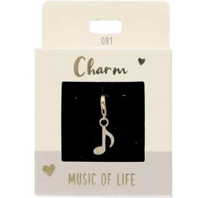 Image de Depesche 11785 081 Charms Express Yourself Pendentifs pour Colliers et Bracelets, Note, doré, comme Petit Cadeau, Multicolored