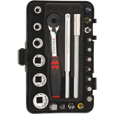 Image de Würth 096511 23 Clé à Douille 1/4&quot; Multi Assortiment de Mini, Noir