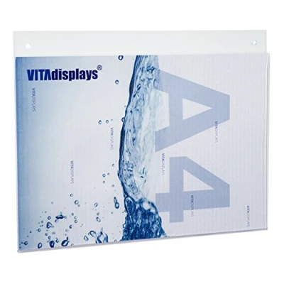 Image de VITAdisplays® Présentoir en verre acrylique transparent Format A4 paysage