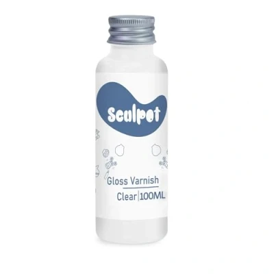 Image de Vernis à l&#039;argile pour séchage l&#039;air libre, 100 ml, finition brillante, imperméable et résistante aux rayures, design poterie en argile sèche libre