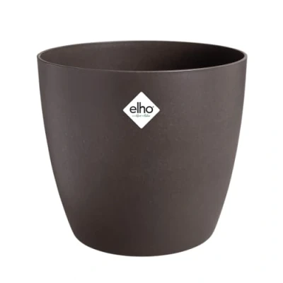 Image de Elho The Coffee Collection Round 18cm Pot de Fleurs d&#039;intérieur Fabriqué à Partir Marc Café Recyclé Ø 18.2 x H 16.7 cm Marron/Espresso Brun