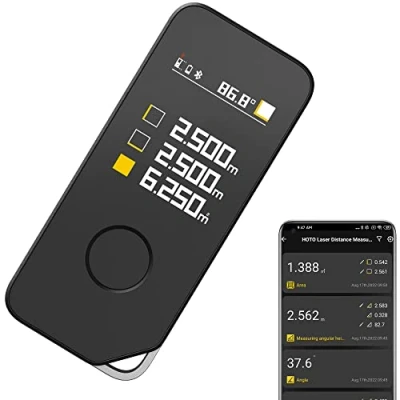 Image de HOTO Télémètre Laser Numérique Pro 50m, Mesure avec Bluetooth, Écran Couleur LED, en Temps Réel, m/in/ft, Précise ±2 mm, 5 Modes, Distance/Angle/Hauteur/Zone/Règle Virtuelle