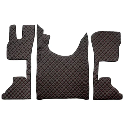 Image de F CORE Tapis de entierement Le Sol Camion compatibilité pour DAF XG XG+ 10.21 Passager Suspension Noir/Rouge