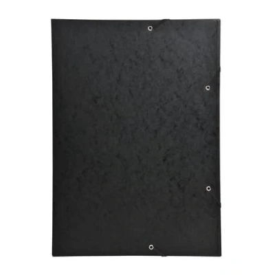 Image de Exacompta Réf. 59502E 1 chemise à élastiques pour grand format pochette 3 rabats en carte lustrée 600 g/m2 dimensions 32 x 44 cm documents au A3 couleur noir