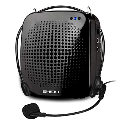 Image de amplificateur de Voix Portable Vocal avec Microphone Casque 15W Batterie Rechargeable 2000mAh ampli Micro Système sonorisation Puissant pour Enseignants, Guides, entraîneurs