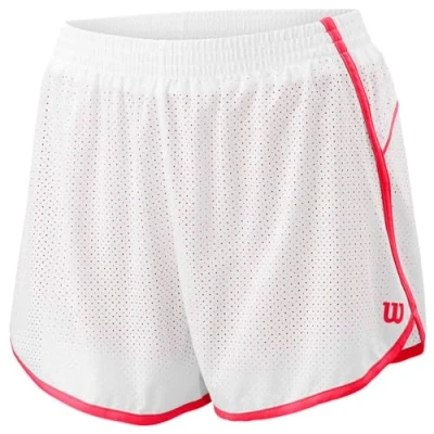 Image de Wilson Femme SHORT, COMPETITION WOVEN 3.5 Polyester/Spandex, Blanc/Rouge (Cherrypop), Taille S, WRA775407SM