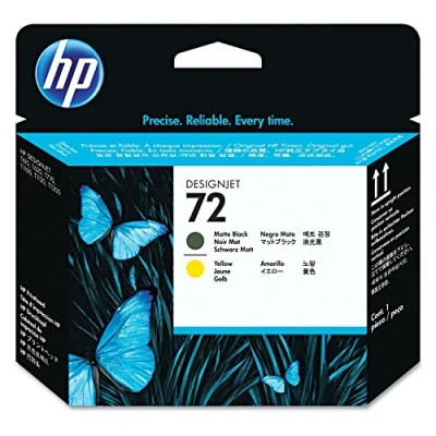 Image de HP 72 (C9384A) Noir mat + jaune Tête d&#039;impression