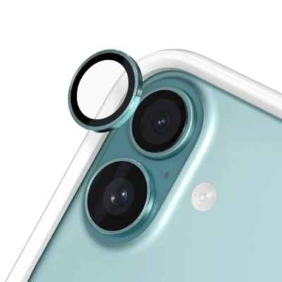 Image de RhinoShield protection d&#039;objectif en verre trempé 9H compatible avec [iPhone 16/16 Plus] Résistance aux chocs et rayures, haute clarté, anti éclats, techn buée Vert