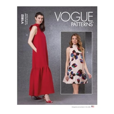 Image de Vogue Patterns V1802A Patrons de robes pour femme en papier Tailles XS S M L XL XXL