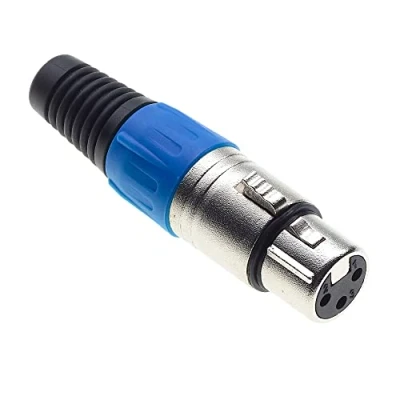Image de Keple 3 polige XLR Buchse, blau Buchse für Audio Mikrofon DMX Stecker, nicked plated Adapter, Metallkonstruktion Stecker mit Kunststoffgehäuse