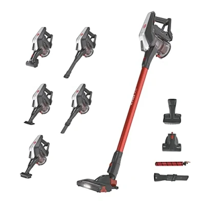 Image de Hoover H FREE 300 HF322AFP Aspirateur sans Fil 2 en 1, autonomie jusqu&#039;à 40 Min, Double éclairage LED, Charge Rapide Seulement 2,5 Heures, Compact et léger, Position Parking Park&amp;Go, Orange