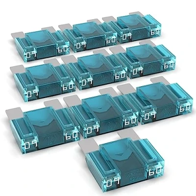Image de AUPROTEC fusible à lame Maxi 20 80A, enfichable d&#039;automobile, choix : 60A ampères, bleu, 10 pièces