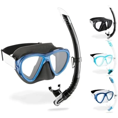 Image de Cressi Fiji &amp; Gamma Combo Set Plongée et Snorkeling, Noirk/Bleu, Taille Unique, Unisexe Adulte