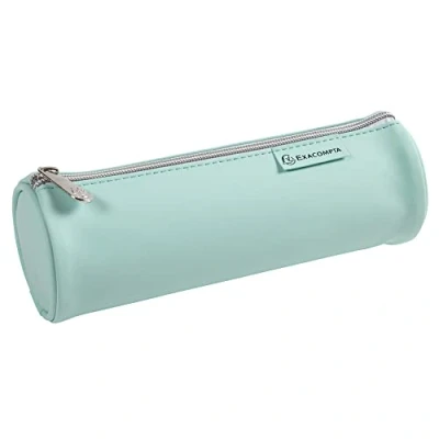 Image de Exacompta Réf. 52570E 1 Trousse ronde Aquarel fabriquée en polyuréthane gomme toucher soft touch doublure polyester dimensions 22,5 x 7,5 cm couleurs aléatoires