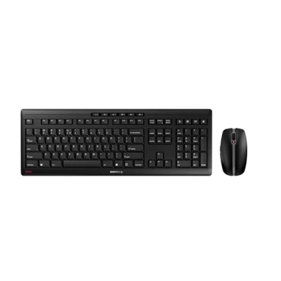 Image de CHERRY STREAM DESKTOP RECHARGE, ensemble clavier et souris sans fil, Disposition EU (QWERTY), Connexion radio 2,4 GHz, Frappe silencieuse, Rechargeable, Noir