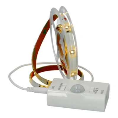 Image de JANDEI Ruban LED 5V 1 mètre, Bande Lumineuse avec Détecteur de Mouvement, Rechargeable USB, Adhésive, n&#039;a pas besoin prise. Éclairage Nuit sous les Meubles, Lit, Escaliers (lumière chaude)