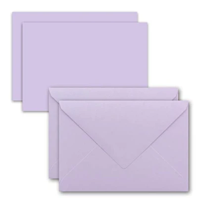 Image de FarbenFroh de GUSTAV NEUSER 25x carte avec enveloppe jeu cartes individuelles DIN A7 10,5x7,3 cm violet enveloppes lettres C7 adhésif humide étiquettes cadeaux idéales